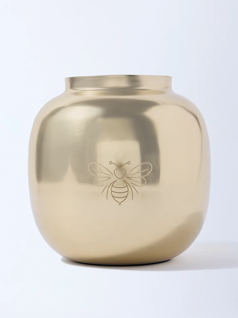 Westside Home Gold Etched Metal Vase
