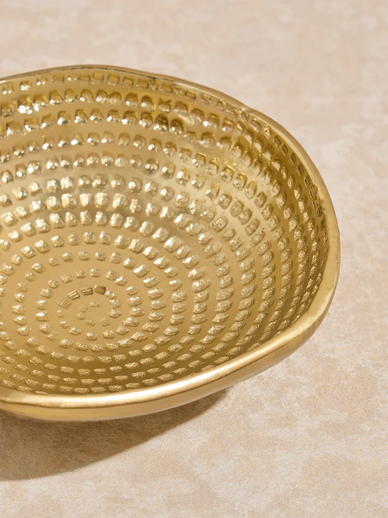 Westside Home Gold Hammered Textured Decorative Platter - Image 3