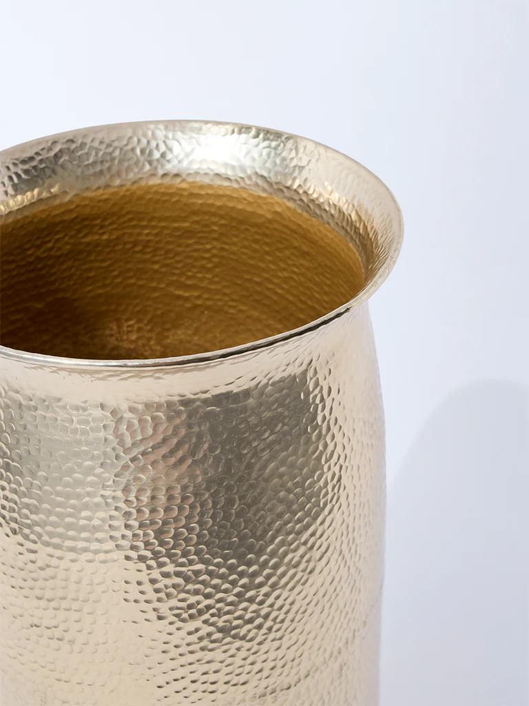 Westside Home Gold Hammered Textured Floor Vase - Image 3