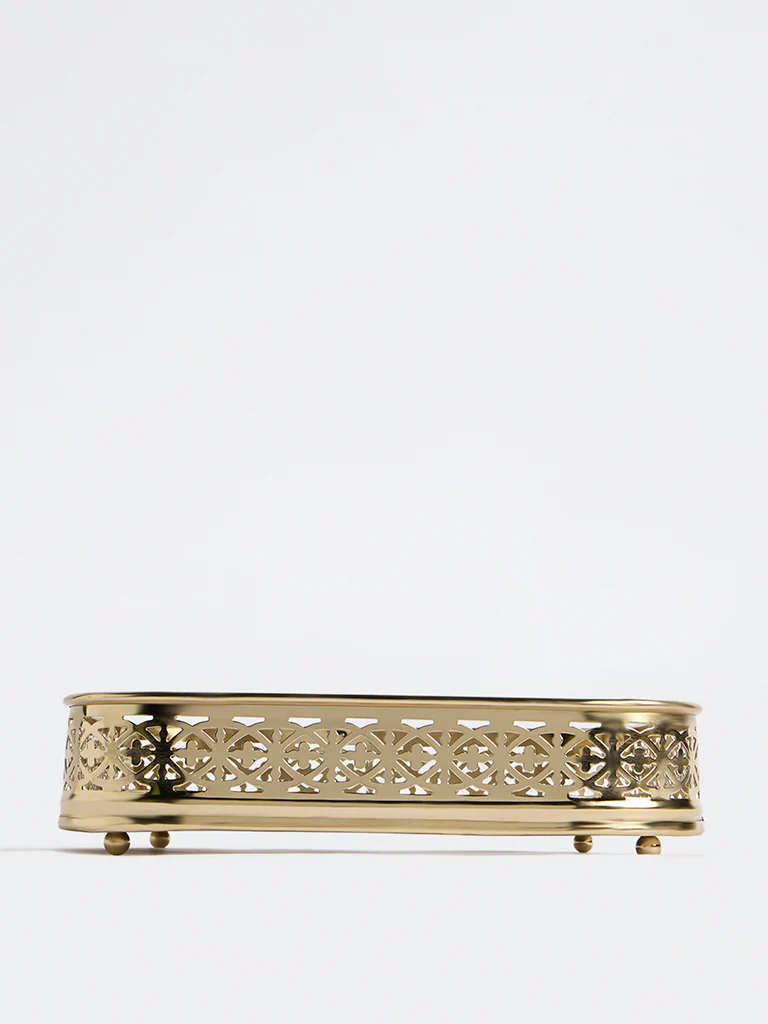 Westside Home Gold Laser-Cut Metal Tray - Image 2