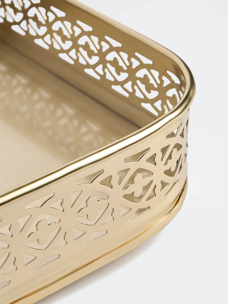 Westside Home Gold Laser-Cut Metal Tray - Image 3