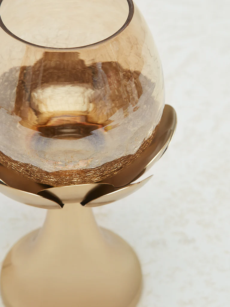 Westside Home Gold Lotus Design Votive Candle Holder - Image 3