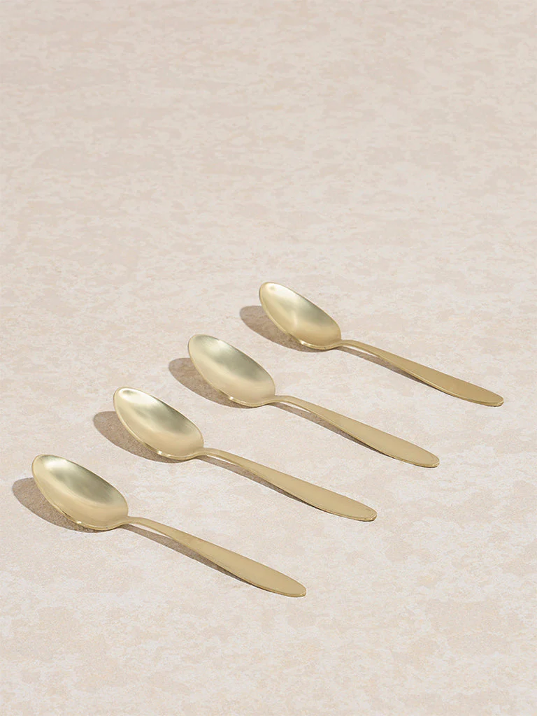 Westside Home Gold Matte Tea Spoon (Set of 4) - Image 2