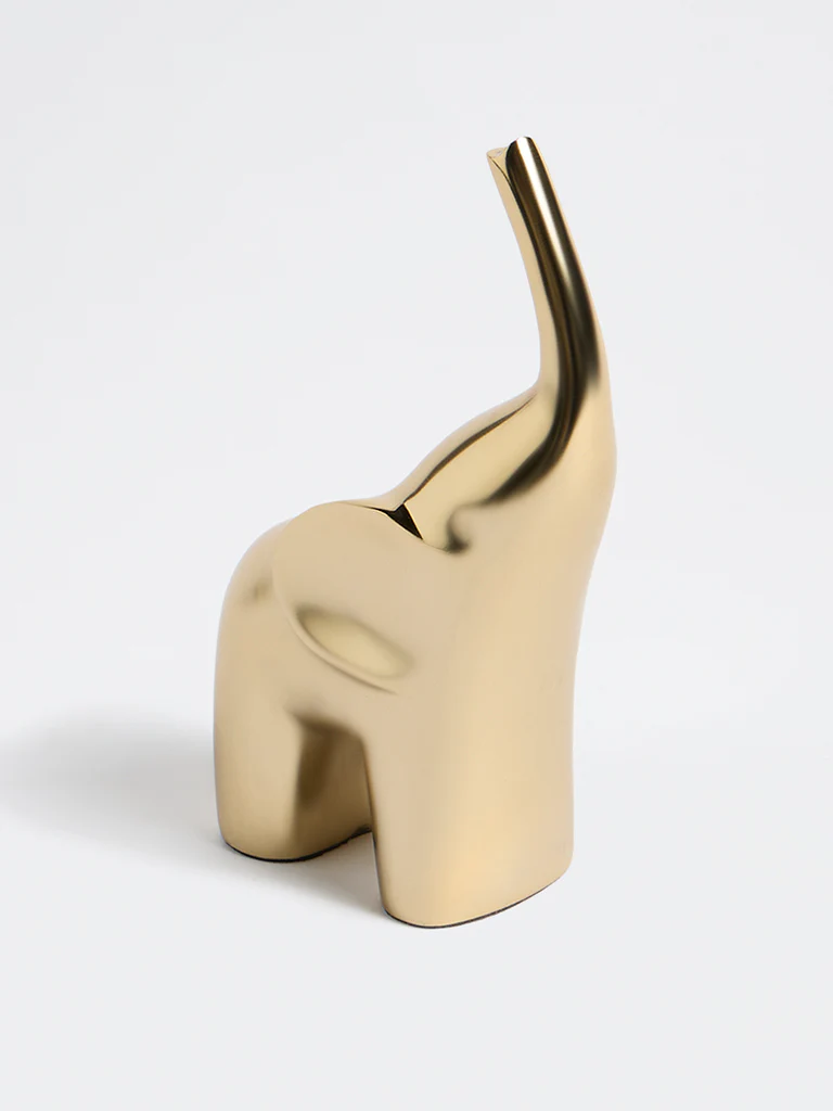 Westside Home Gold Metal Elephant Decorative Object - Image 2