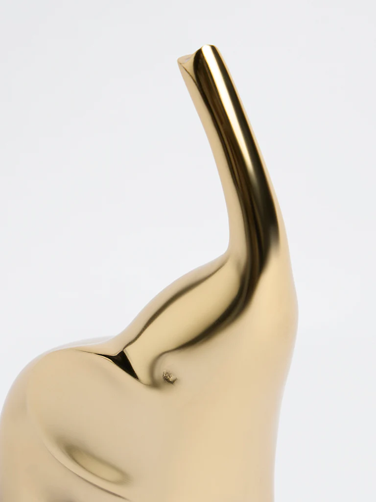 Westside Home Gold Metal Elephant Decorative Object - Image 3