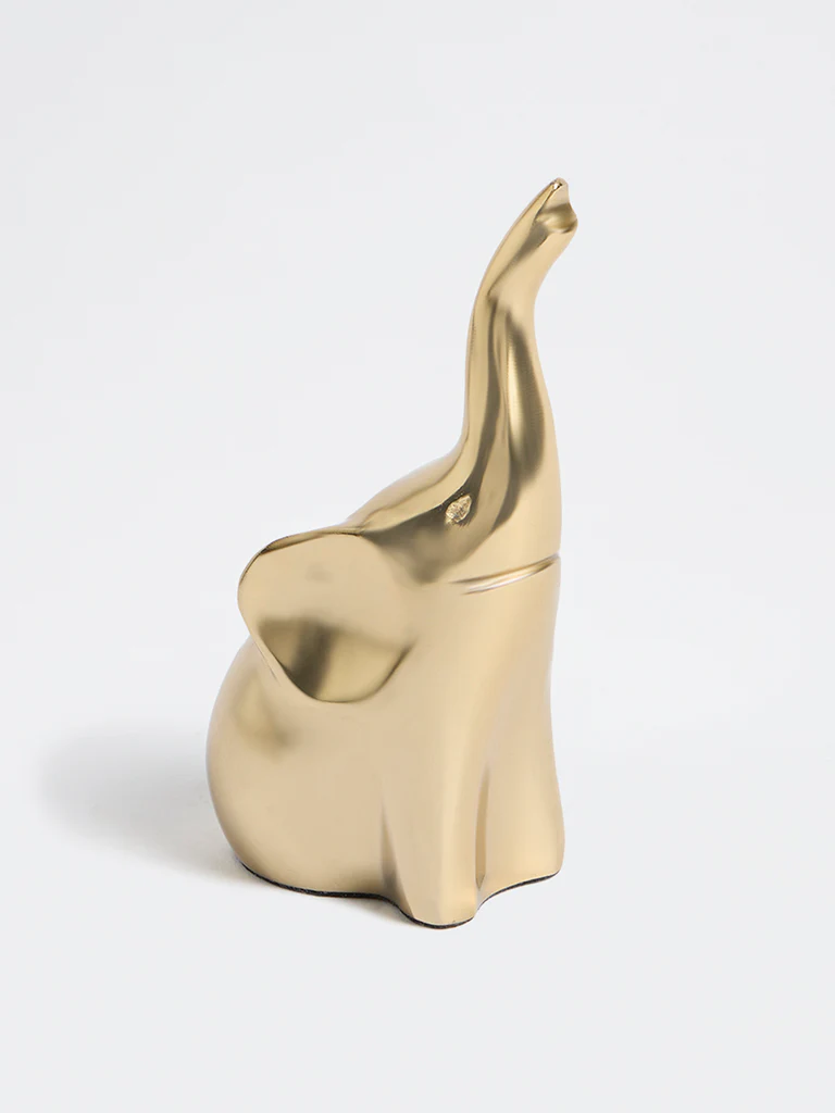 Westside Home Gold Metal Elephant Decorative Object - Image 2