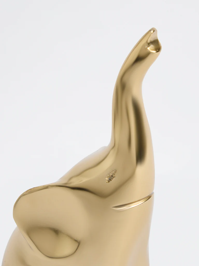 Westside Home Gold Metal Elephant Decorative Object - Image 3
