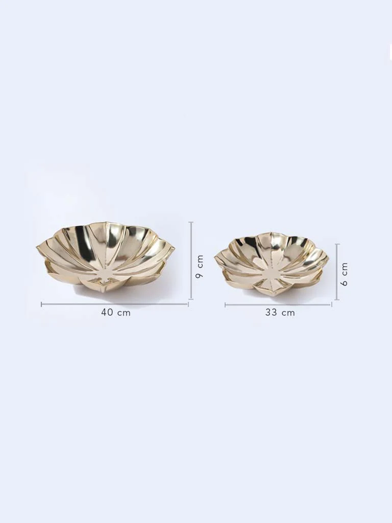 Westside Home Gold Metal Lotus Platter - Image 4