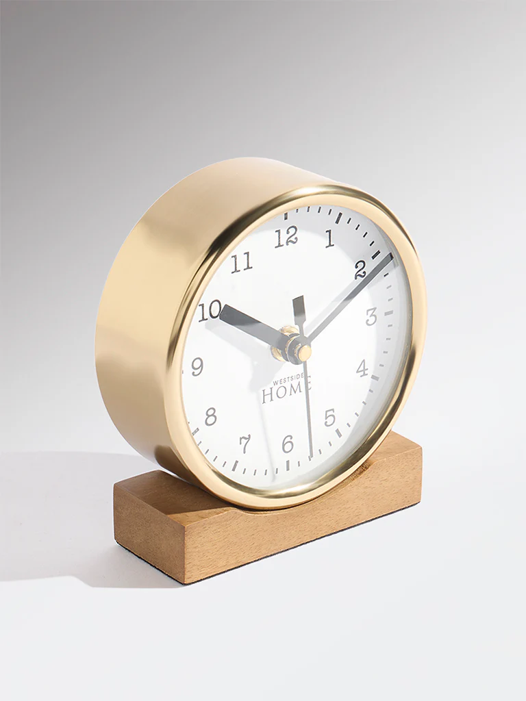 Westside Home Gold Metal Round Clock - Small - Image 2