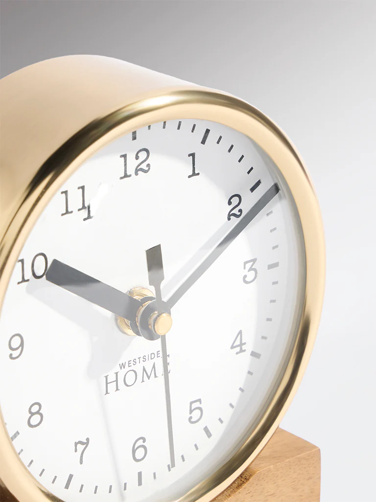 Westside Home Gold Metal Round Clock - Small - Image 3