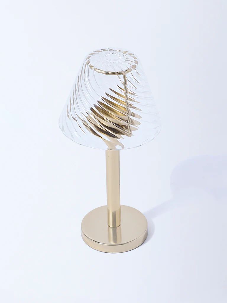 Westside Home Gold Metal Tealight Candle Holder with Glass Shade - Image 2