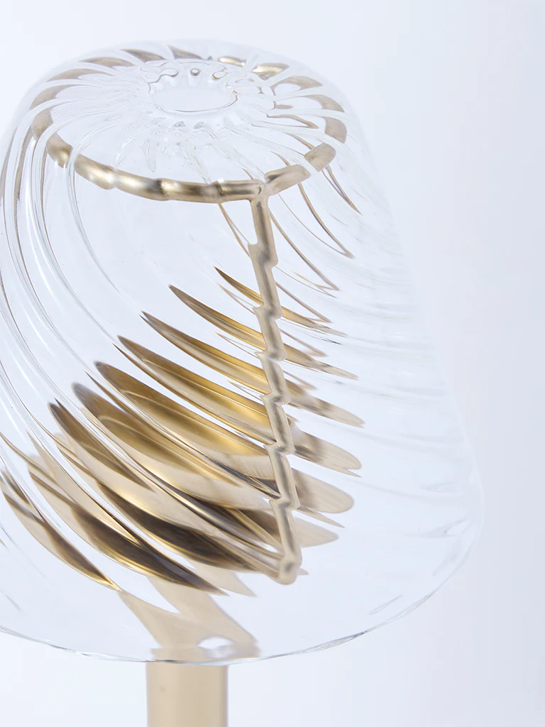 Westside Home Gold Metal Tealight Candle Holder with Glass Shade - Image 3