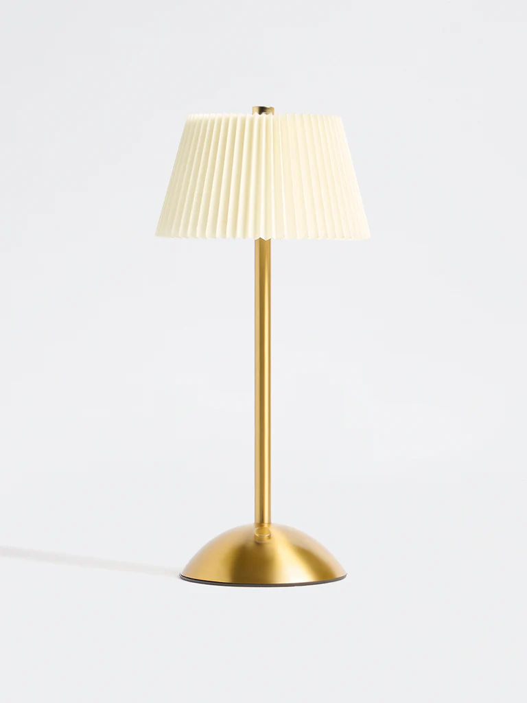 Westside Home Gold Pleated Table Lamp - Image 2
