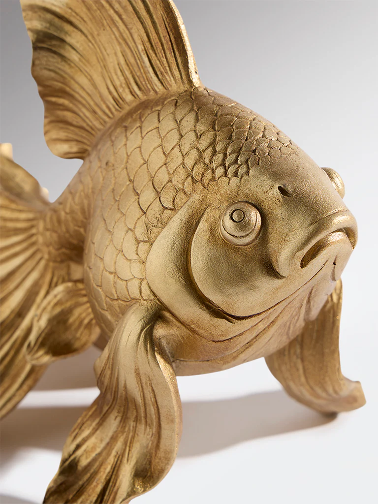 Westside Home Gold Resin Fish Decorative Object - Image 3