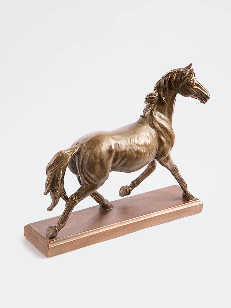 Westside Home Gold Resin Horse Figurine - Image 3