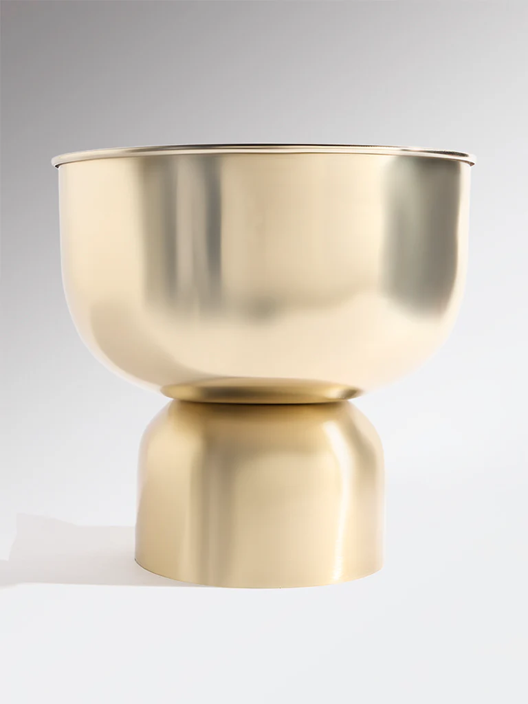 Westside Home Gold Round Metal Floor Pot