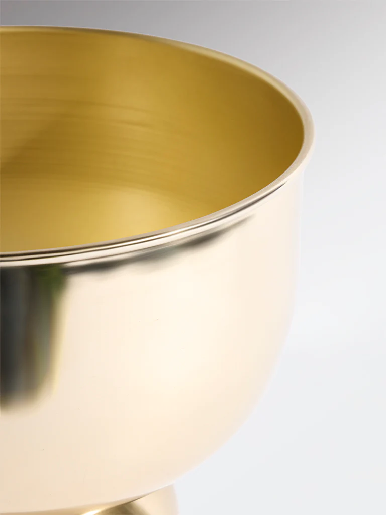Westside Home Gold Round Metal Floor Pot - Image 3