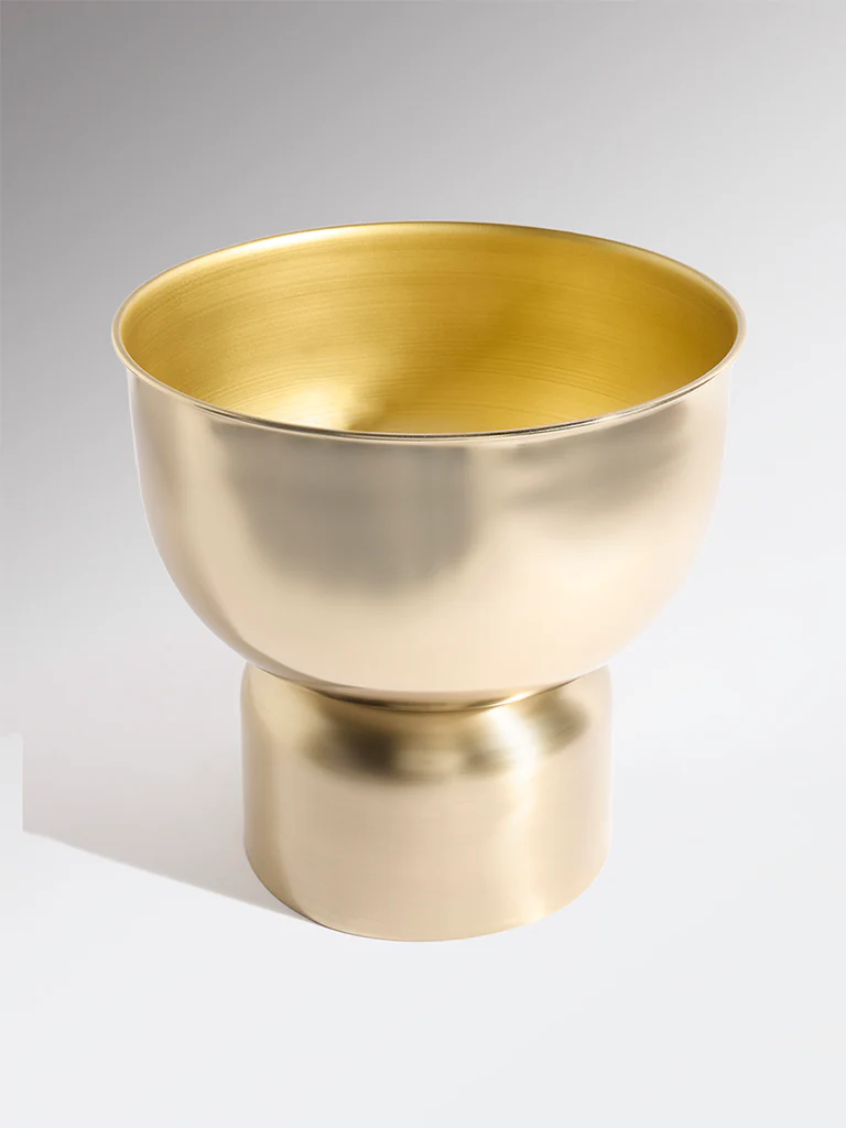 Westside Home Gold Round Metal Floor Pot - Large - Image 2