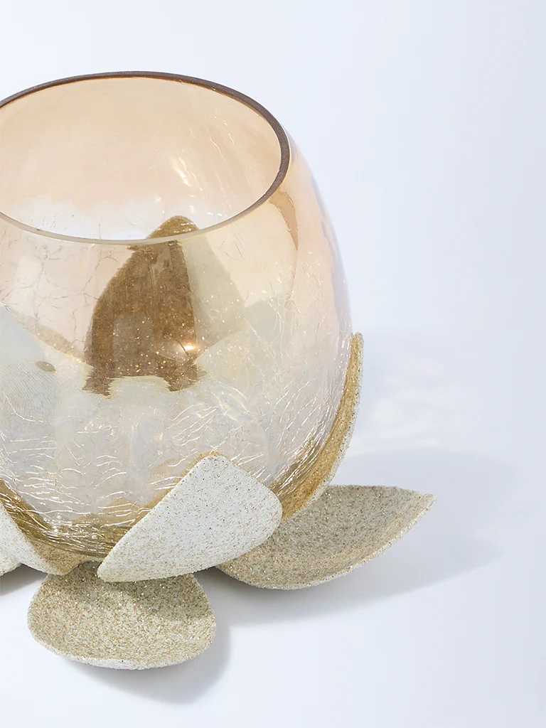 Westside Home Gold Single Leaf Design Tealight Candle Holder - Image 3