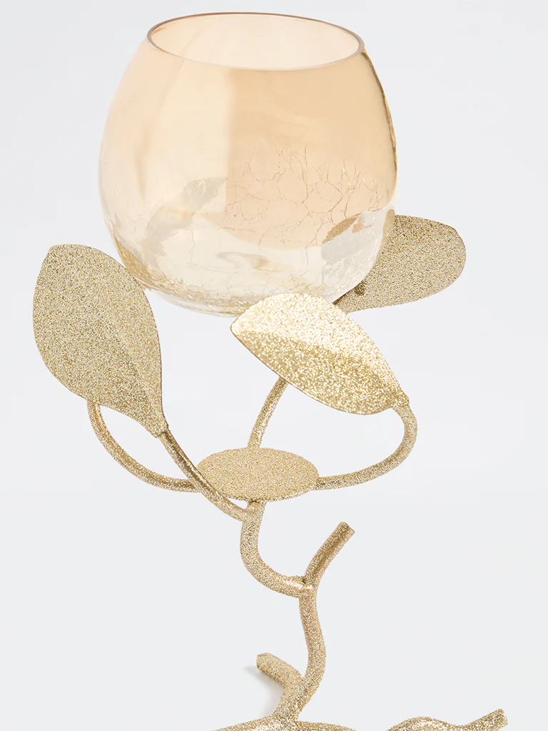 Westside Home Gold Single Leaf Design Tealight Holder - Image 4