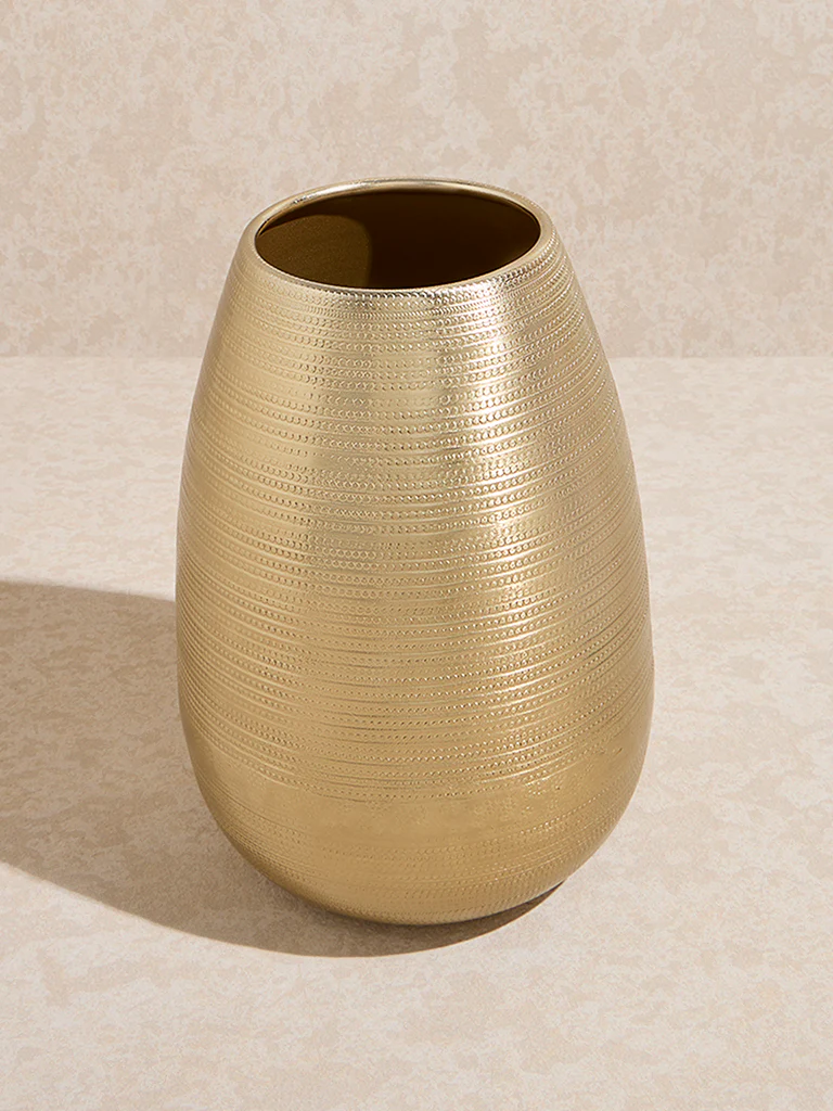 Westside Home Gold Textured Oval Vase - Image 2