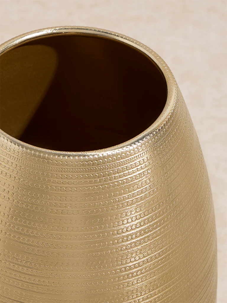 Westside Home Gold Textured Oval Vase - Image 3