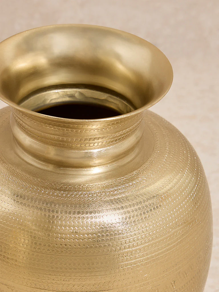 Westside Home Gold Textured Round Vase - Small - Image 3