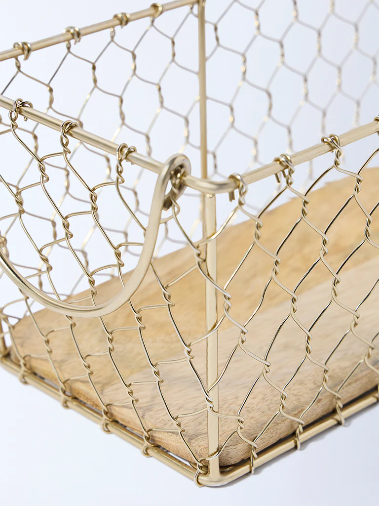 Westside Home Gold Wired Fruit Basket - Image 3