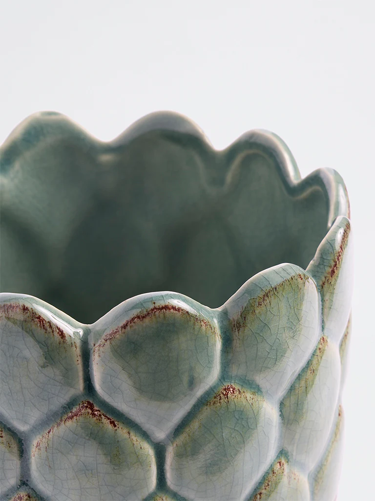 Westside Home Green Artichoke Ceramic Planter - Image 4