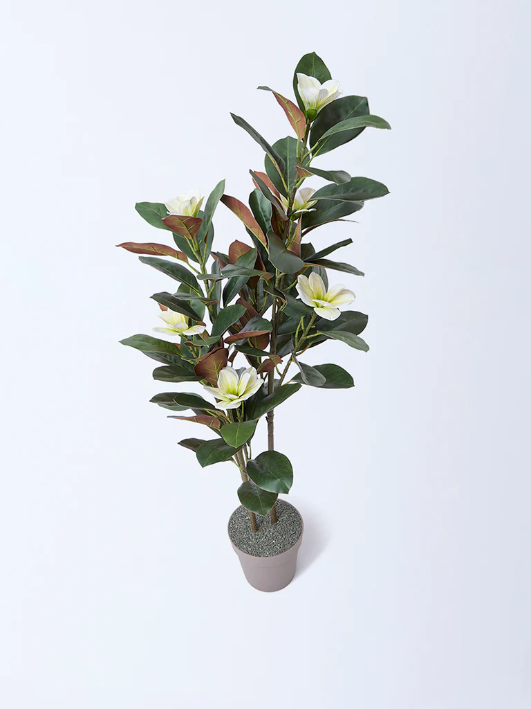 Westside Home Green Artificial Magnolia Plant - Image 2