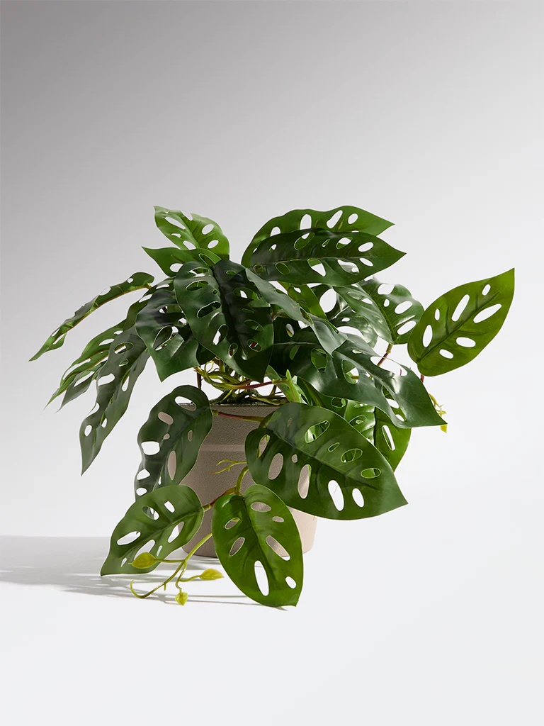 Westside Home Green Artificial Trailing Monstera Bush - Small