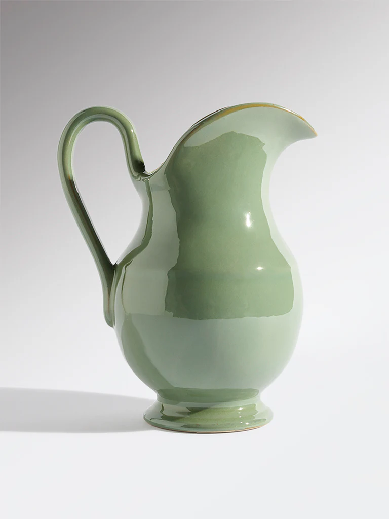 Westside Home Green Ceramic Jug Vase