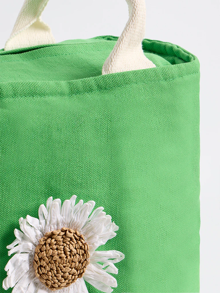 Westside Home Green Floral Applique Lunch Bag - Image 3