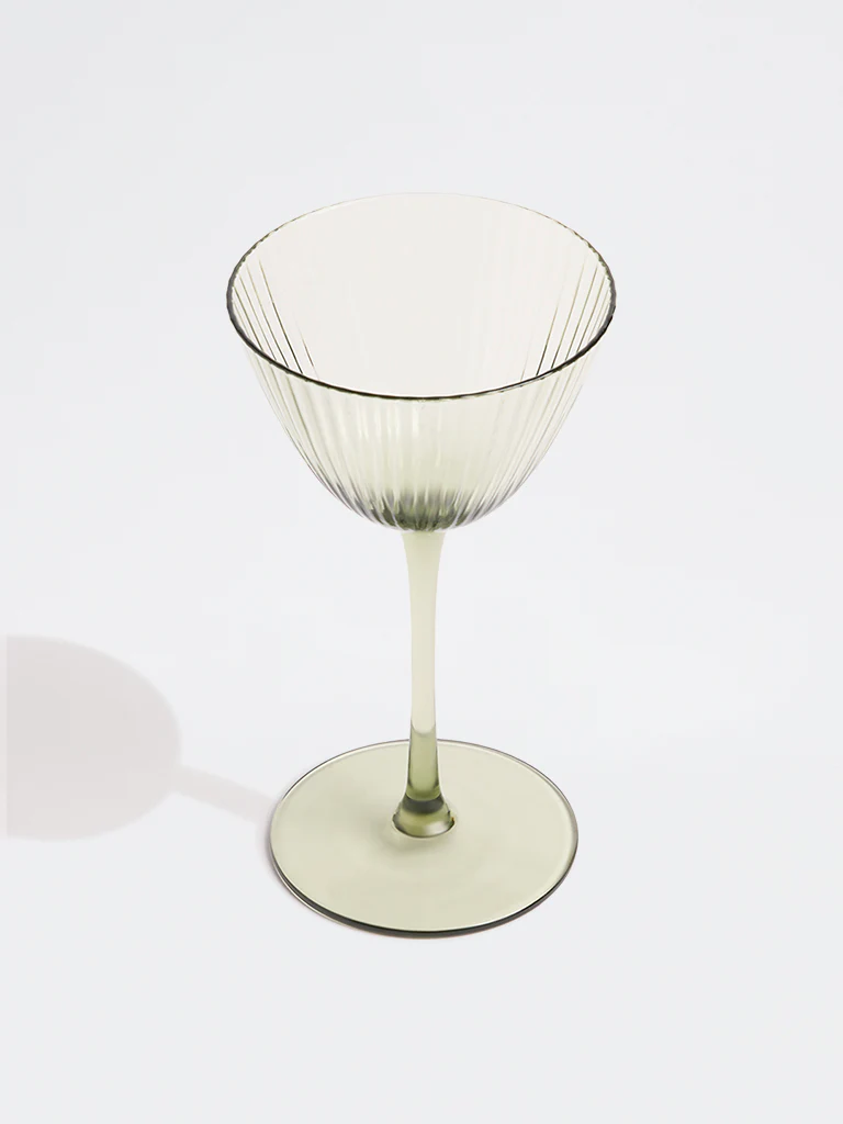 Westside Home Green Fluted Wine Glass - Image 2