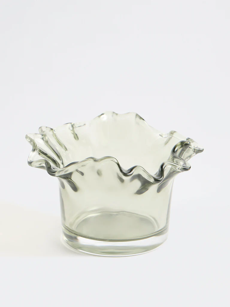 Westside Home Green Frill-Design Glass Votive Candle Holder - Image 2