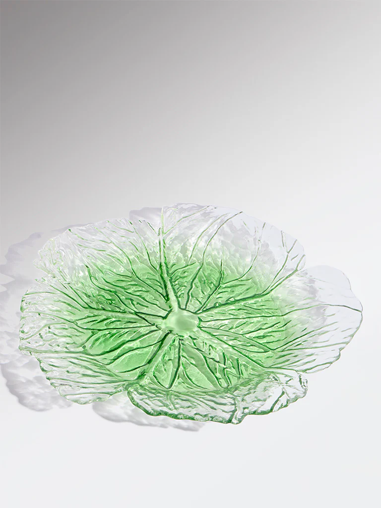 Westside Home Green Lettuce Glass Platter - Large - Image 2