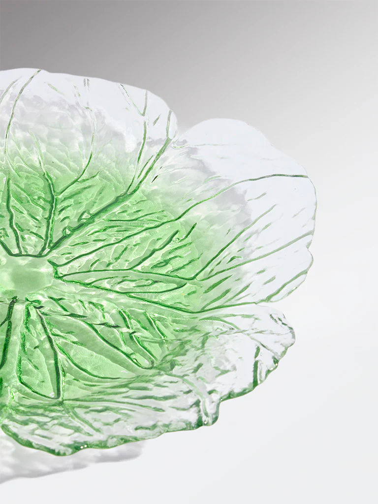 Westside Home Green Lettuce Glass Platter - Medium - Image 3