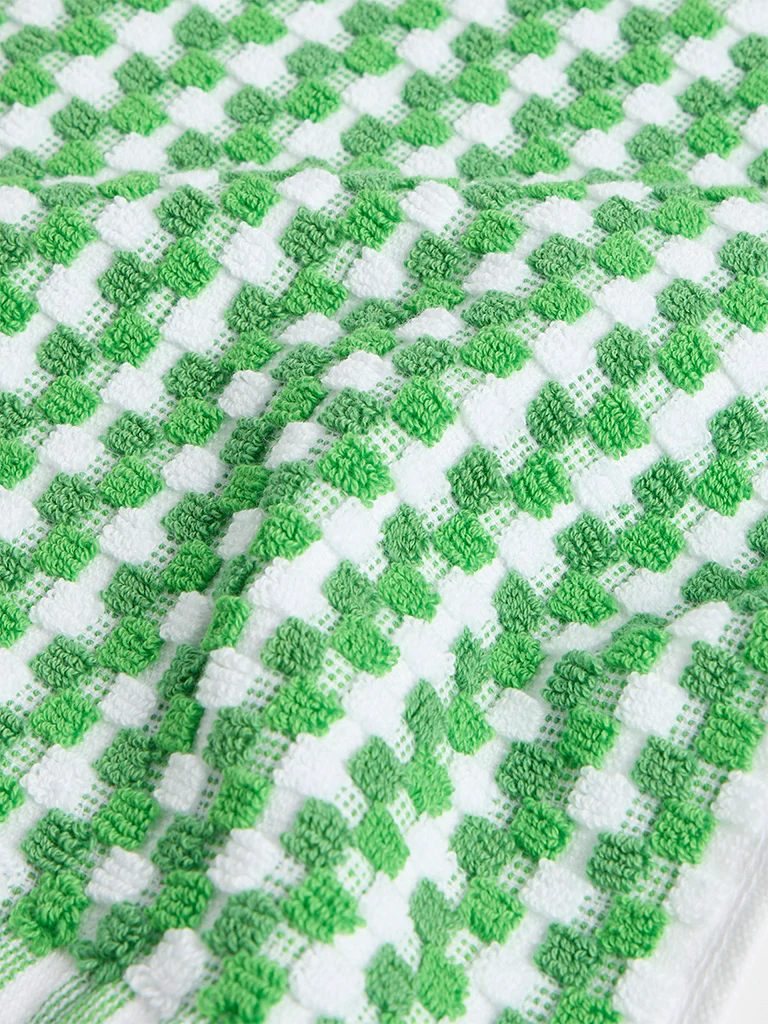 Westside Home Green Popcorn Textured Face Towel (Set of 2) - Image 3