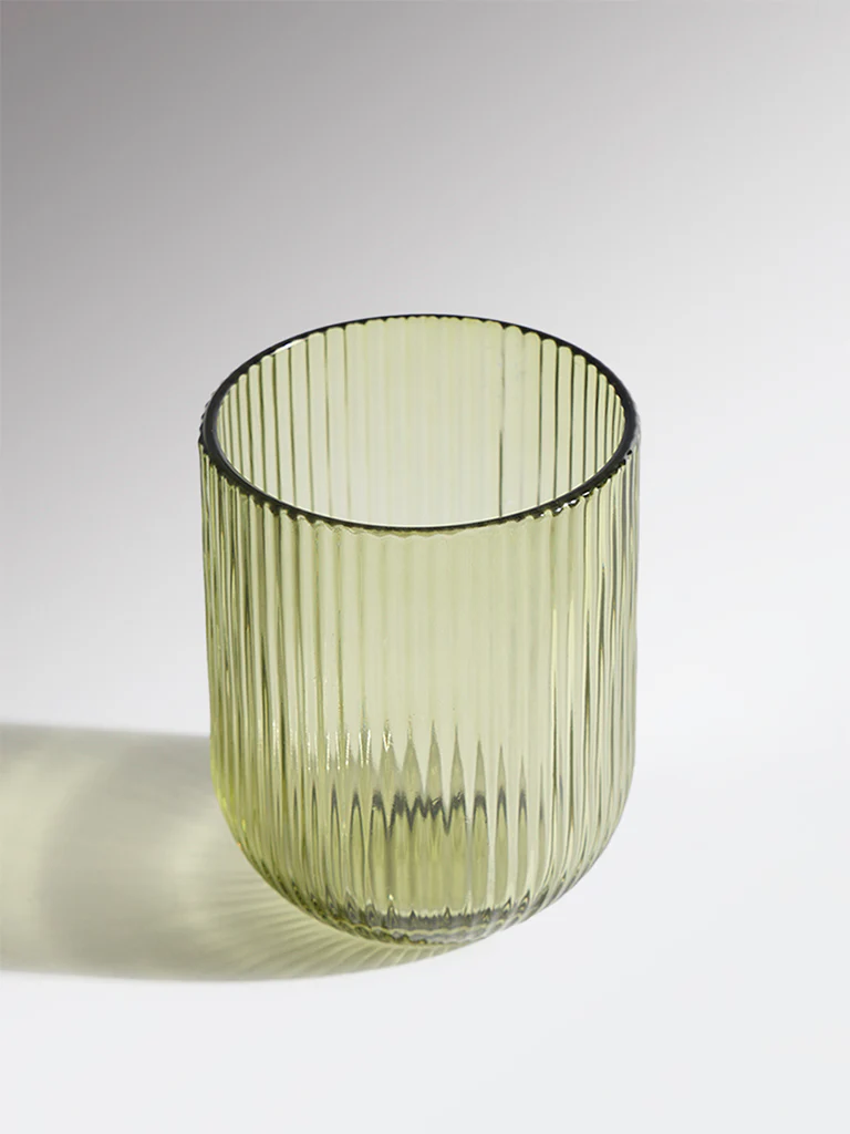 Westside Home Green Ribbed-Textured Water Glass - Image 3