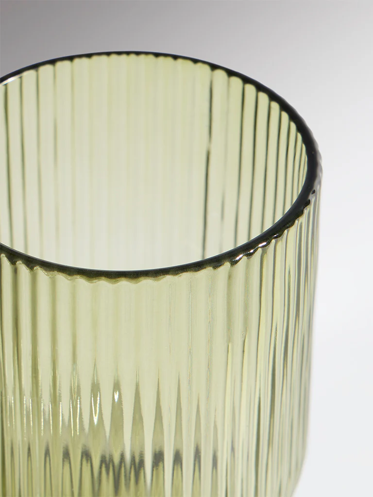 Westside Home Green Ribbed-Textured Water Glass - Image 4