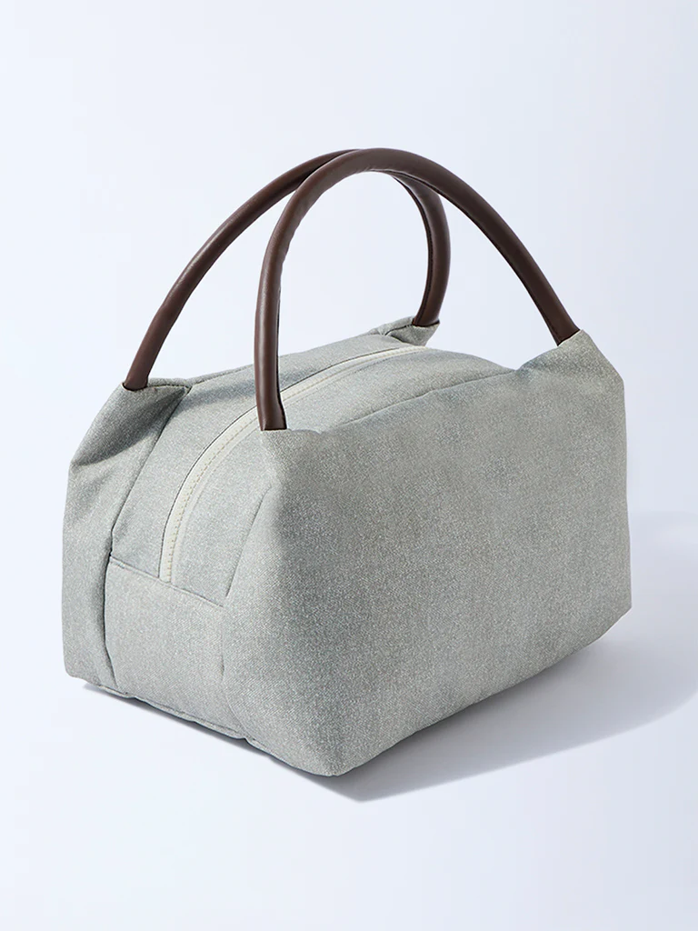 Westside Home Grey Solid Lunch Bag - Image 2