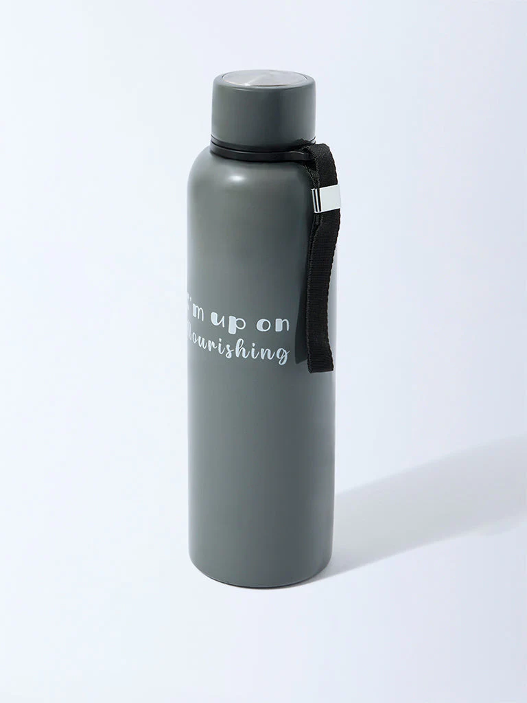 Westside Home Grey Typographic Water Bottle - Image 2