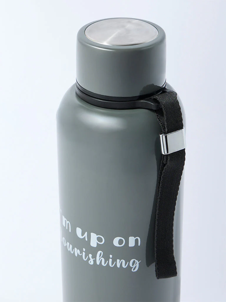 Westside Home Grey Typographic Water Bottle - Image 3