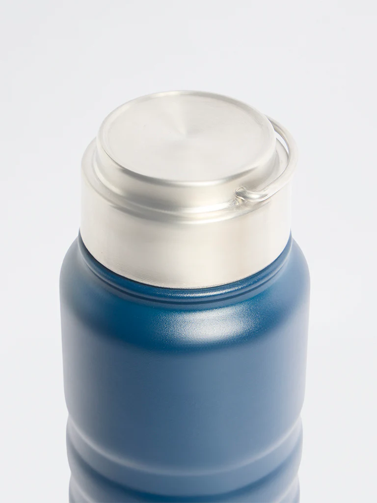 Westside Home Indigo Ribbed Water Bottle - Image 3