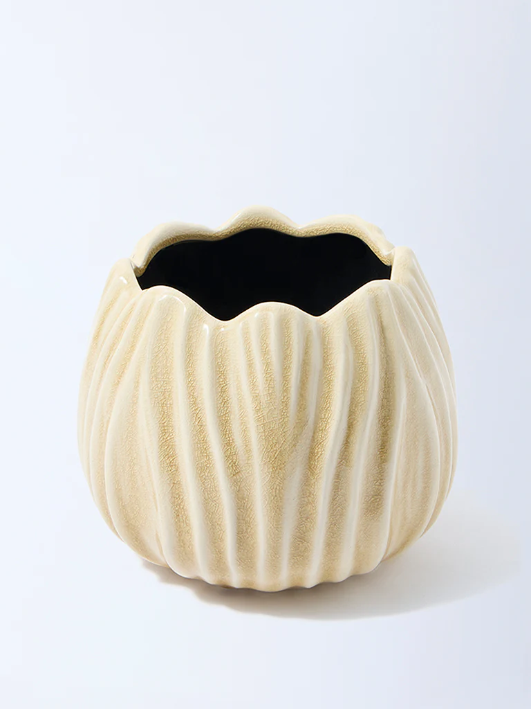 Westside Home Ivory Artichoke Ceramic Planter - Image 2