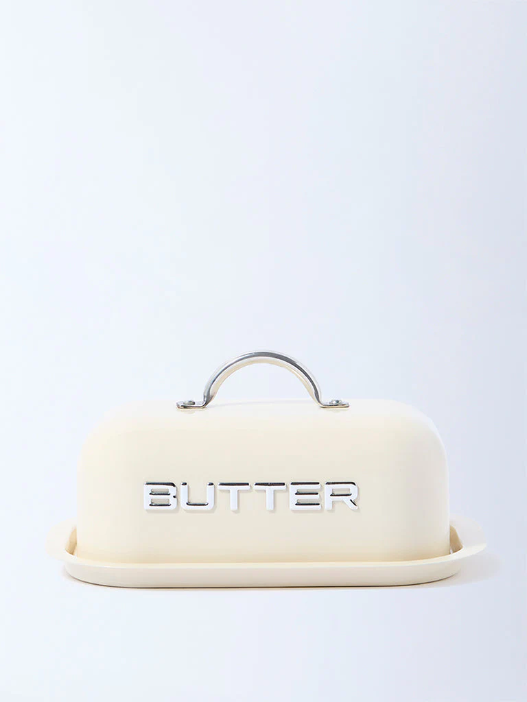 Westside Home Ivory Butter Dish with Lid