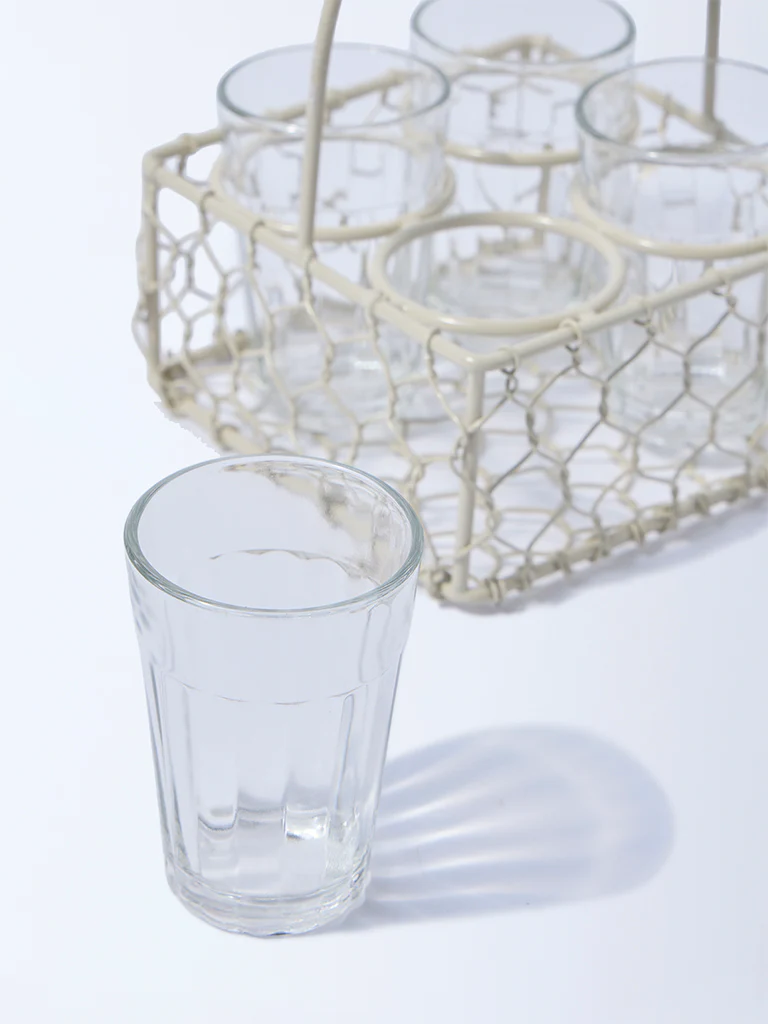 Westside Home Ivory Chai Caddy with Four Glasses - Image 3