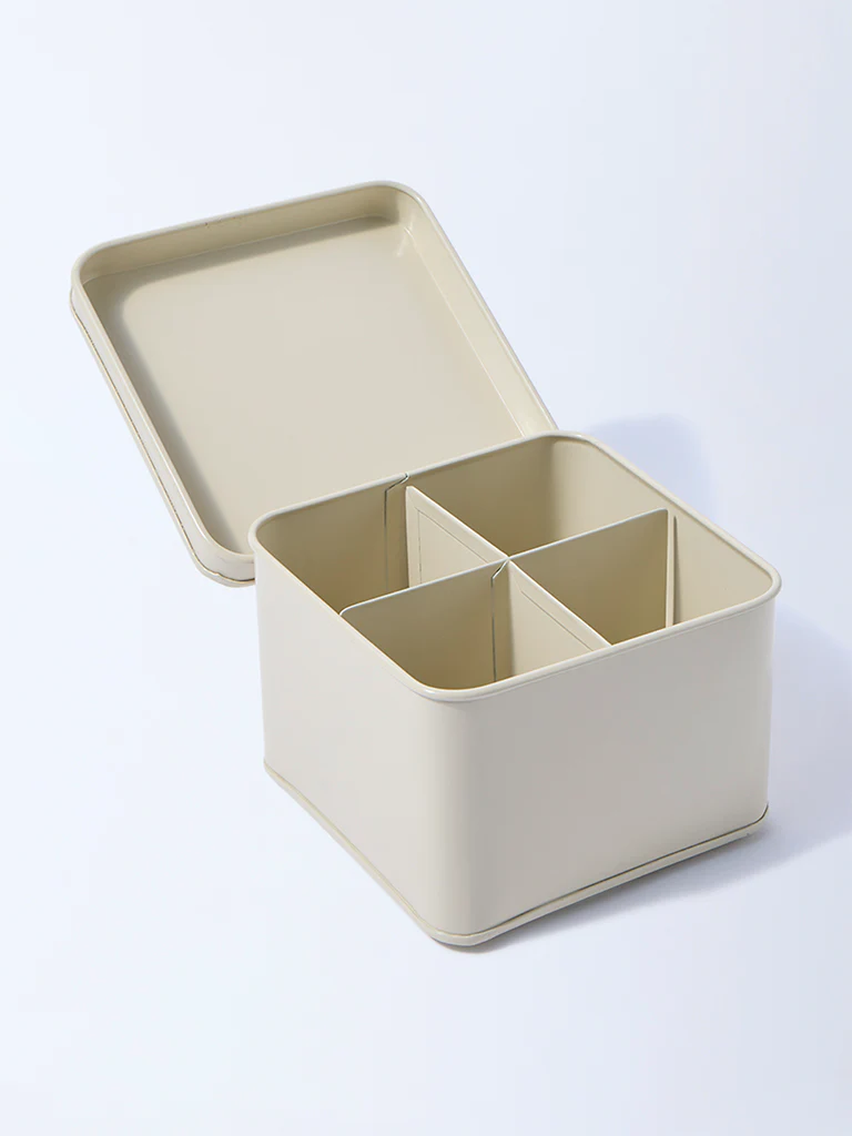 Westside Home Ivory Typographic Tea Box - Image 2