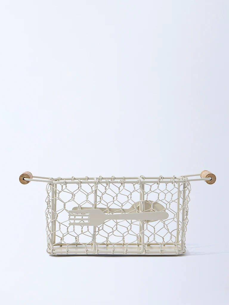 Westside Home Ivory Wired Cutlery Caddy