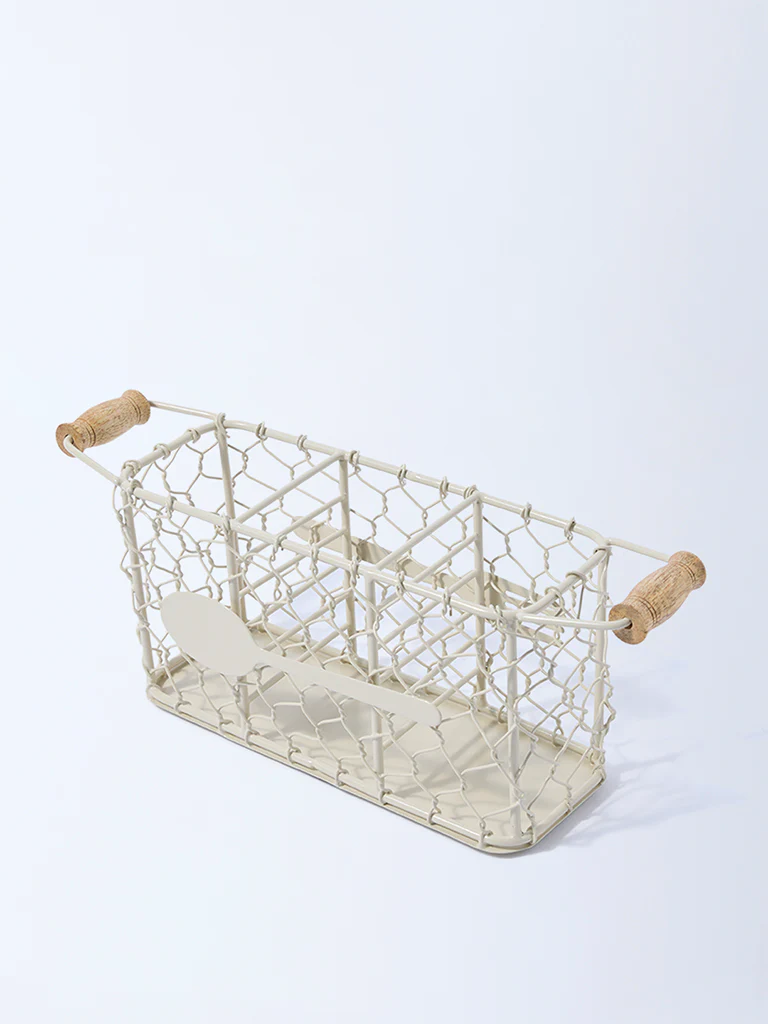 Westside Home Ivory Wired Cutlery Caddy - Image 2